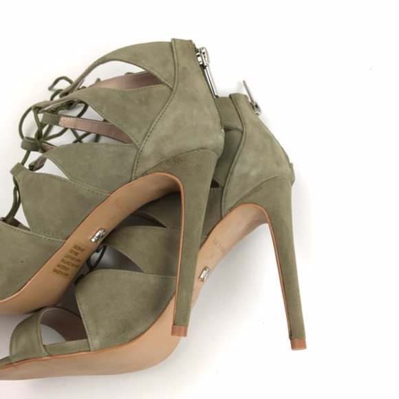 Victoria's Secret Green Lace Up Sandals Heels - Picture 7 of 8